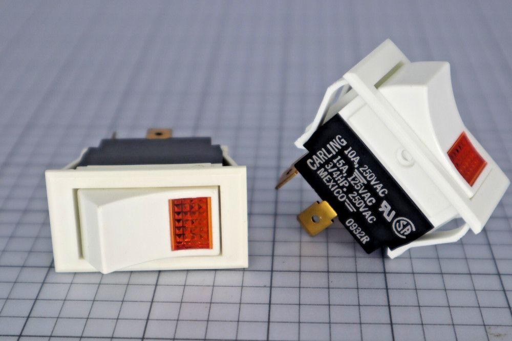 *Single* Carling Technologies Rocker Switch White w/ Amber Light