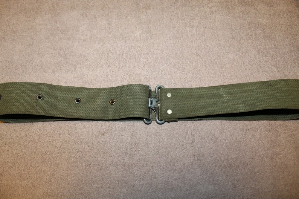 Scarce Original WW2 U.S. Army OD Web Garrison Belt w/All Metal Fittings