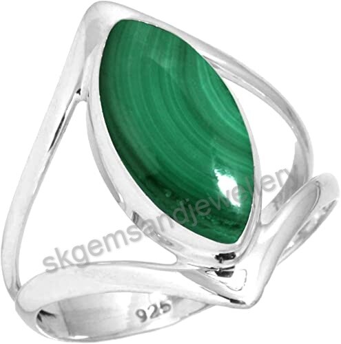 Natural Malachite Ring 925 Sterling Silver Ring Gemstone Ring All Sizes