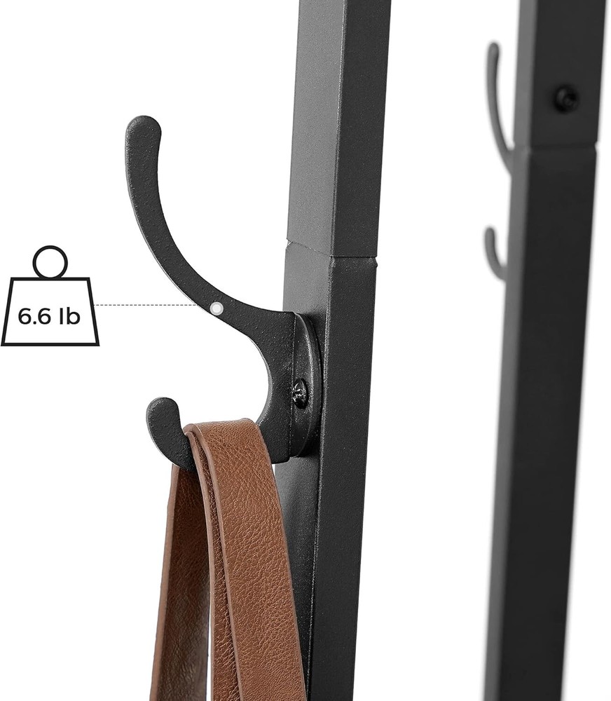 Industrial Coat Rack with 3 Shelves - Rustic Brown & Black Entryway Solution