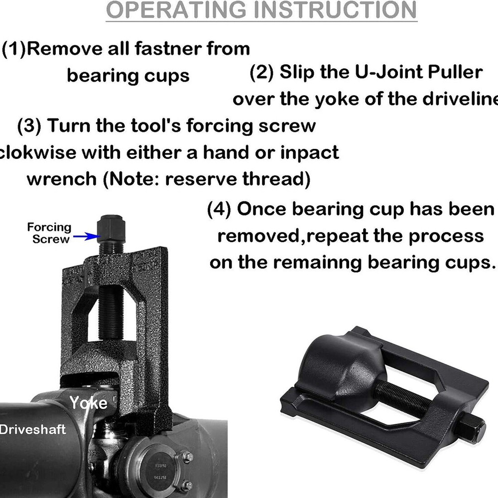 10102 Universal U Joint Puller Removal + 5192 Bearing Cup Installer Tool Set