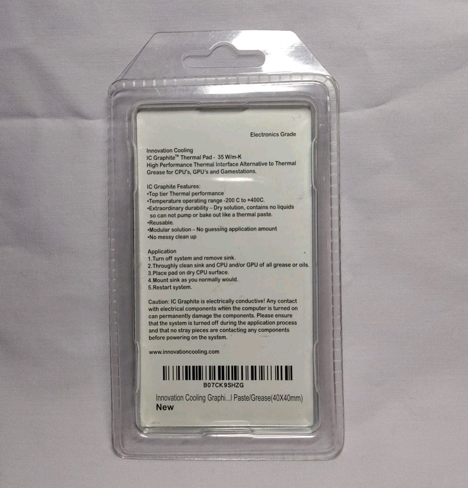 Graphite Thermal Pad – Permanent Replacement for Thermal Paste/Grease (40 X 40Mm
