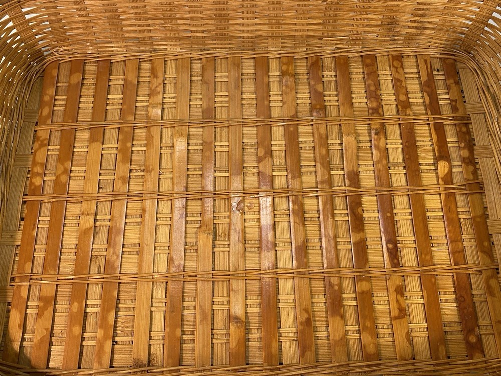 Rustic Farmhouse Rectangular Woven Bread/Serving Basket 14.75”x10.25”x2.5”