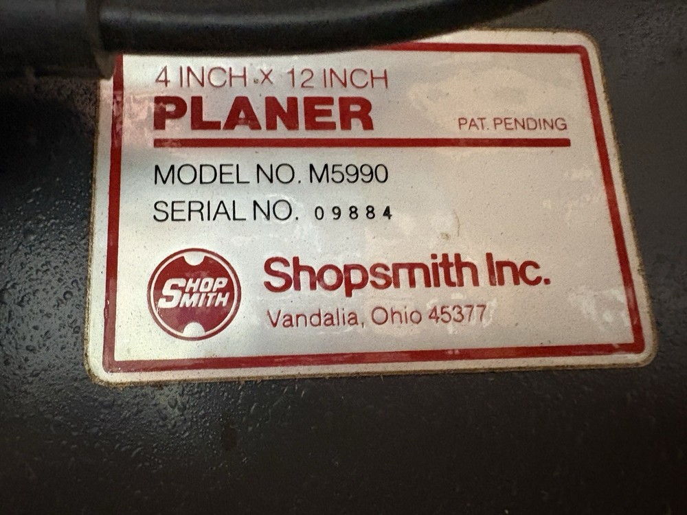 Shopsmith 12" Planer M5990