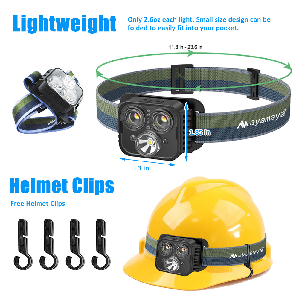 Rechargeable Headlamp LED Headlight Head Torch Work Light Flashlight USB Band