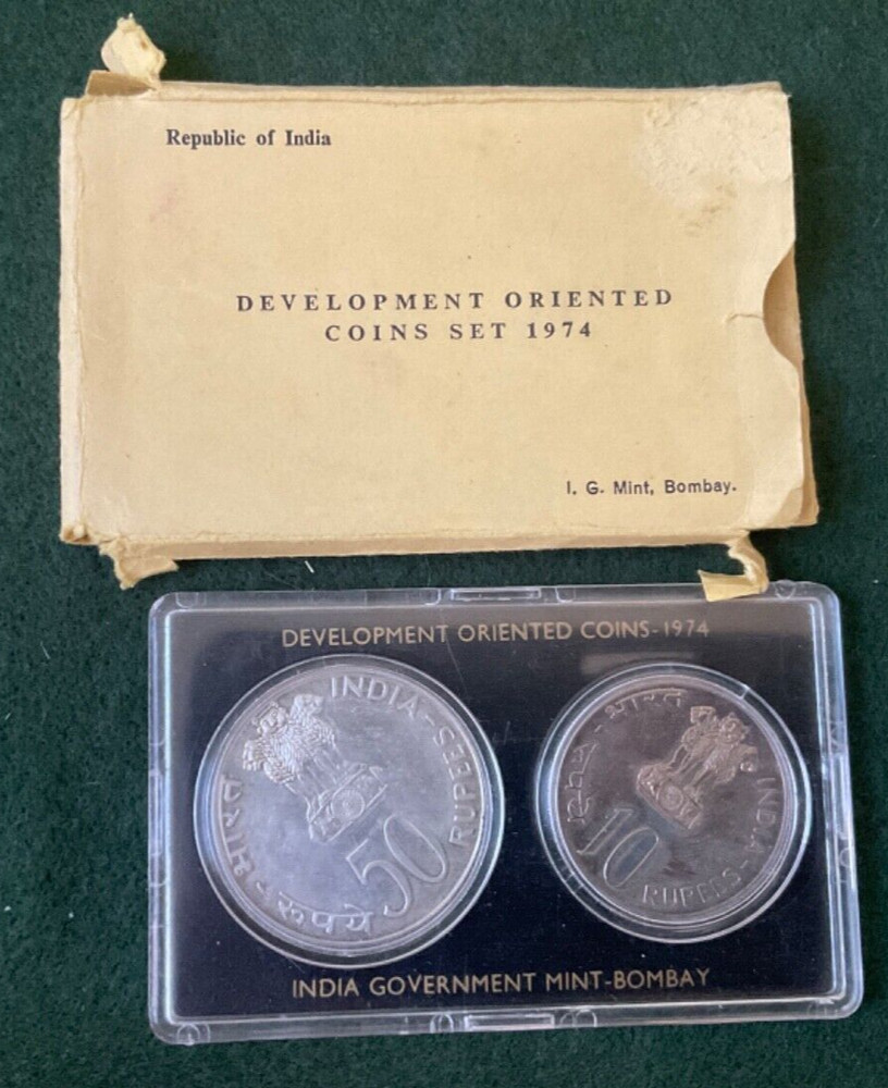 India Silver 1974 Development Oriented Coin Set - T4