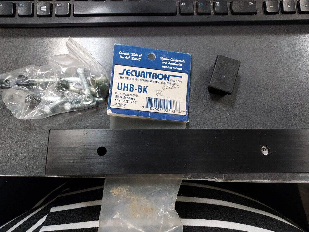 SECURITRON - Universal Header Bracket Kit - Black Anodized UHB-BK  *NOS*
