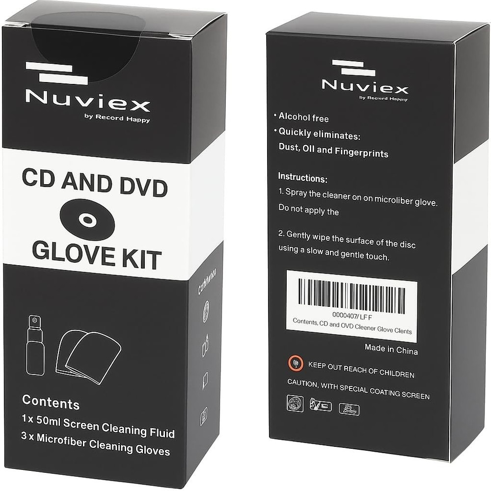 CD Disc Cleaner Kit – Includes Cleaning Solution, Microfiber Anti-Static Glov...