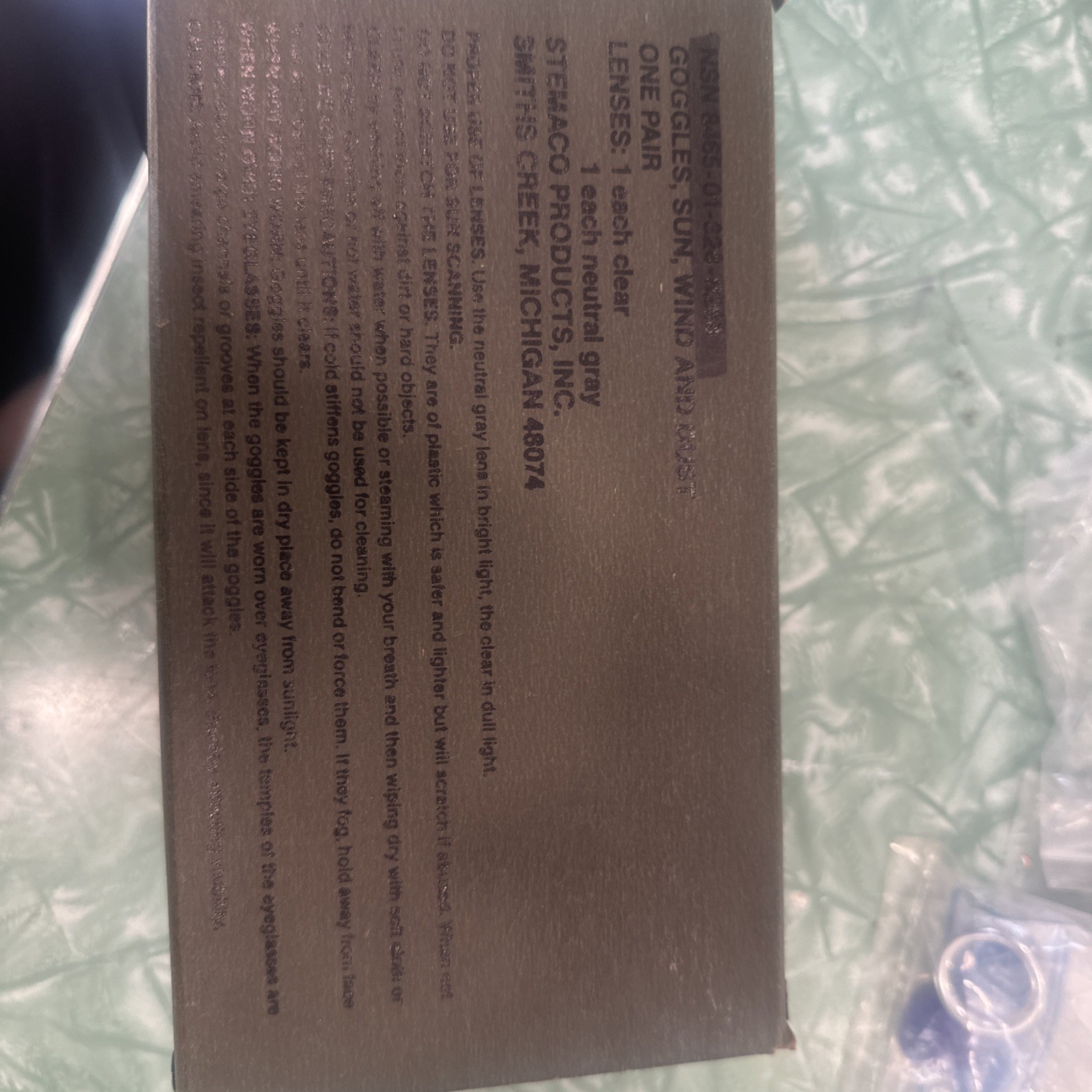 STEMACO NSN 8465-01-328-8268 Sun Wind Dust Military Goggles Unused Free S/H