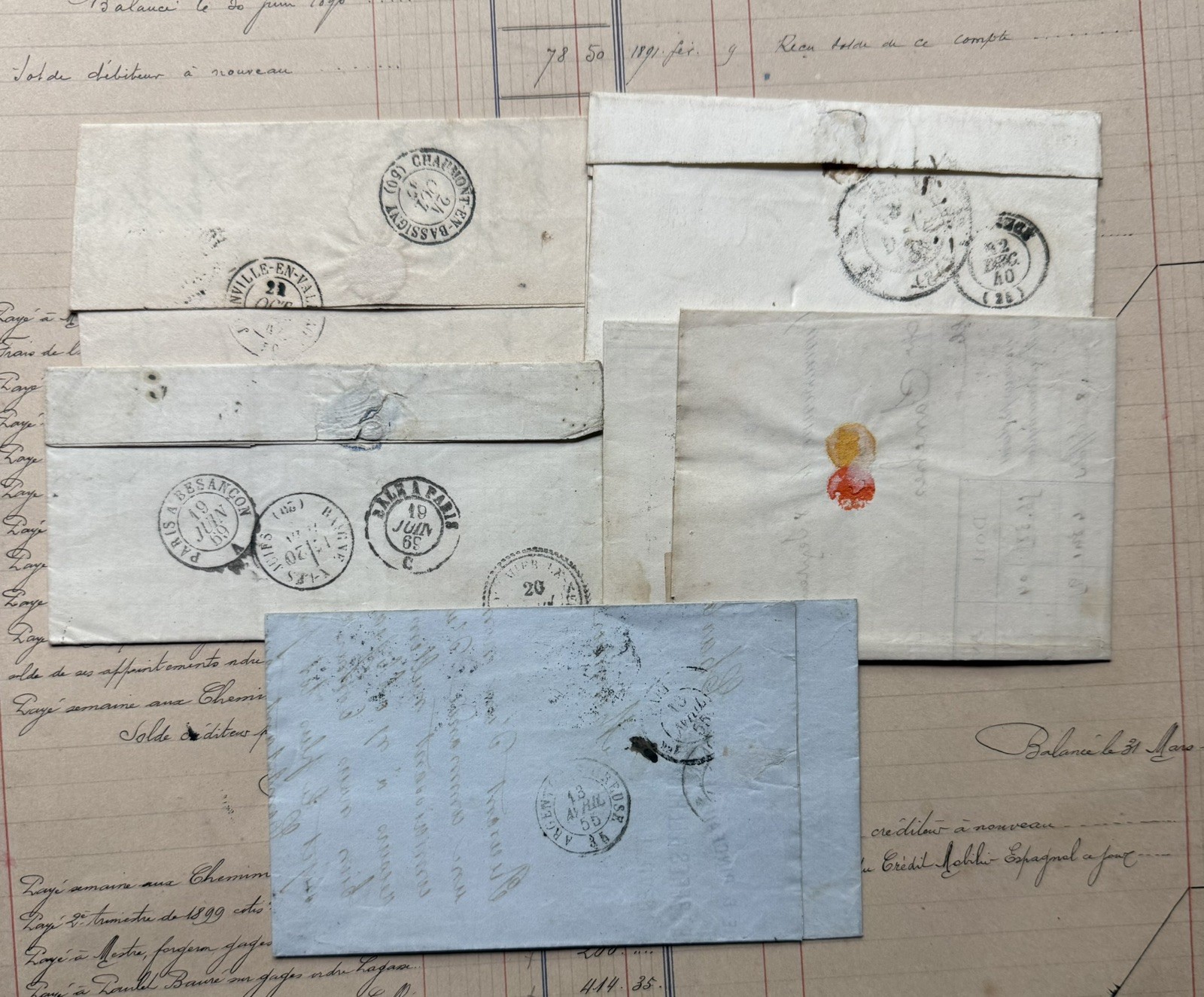 Large Lot Antique Vintage Authentic French Ephemera - Handwritten Letters Photos