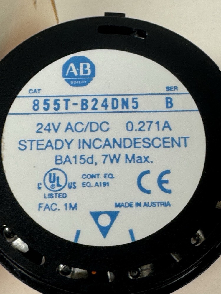 New Allen Bradley 855T-B24DN5 / 855TB24DN5 Amber Stack Light Ser B