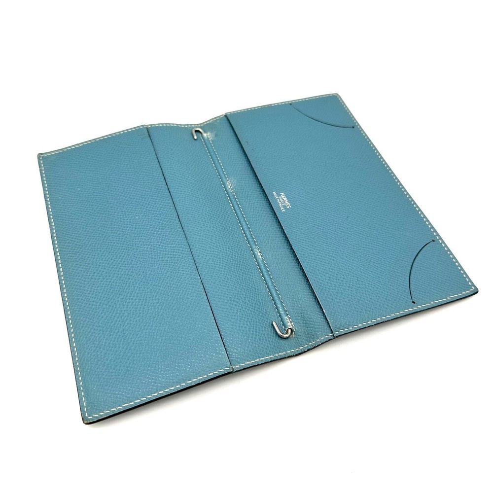 HERMES Agenda,Notebook, Day Planner Cover Blue Leather Authentic