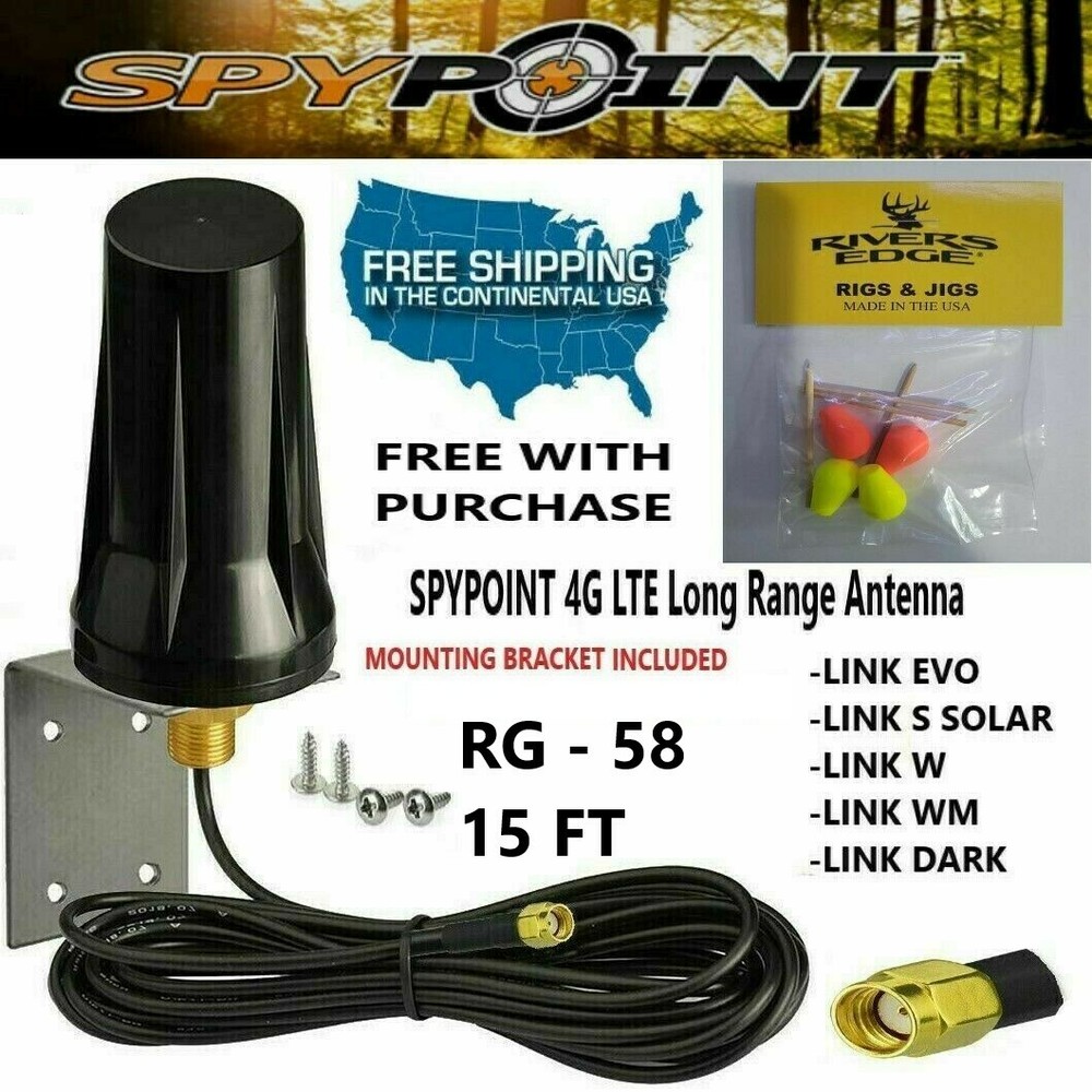 Spypoint Long Range Antenna Link MICRO Evo Solar Cellular Camera RG 58 15FT/5M