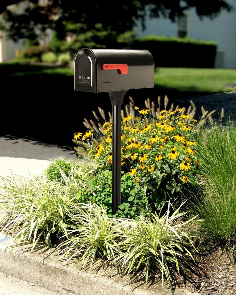 7680B-10 MB1 Mount Mailbox and In-Ground Post Kit, Medium, Bl