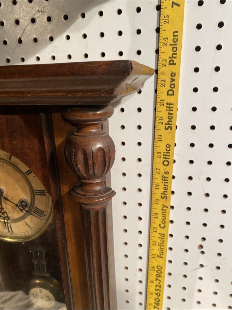 Antique Junghans German Large Solid Wood Wall Clock