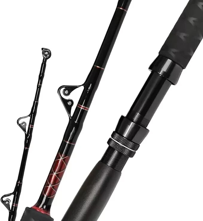 Saltwater Trolling Rod Offshore Big Game Boat Fishing Pole w Roller Guides Heavy