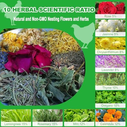 21oz Chicken Nesting Herbs - Lavender & Rose Blend for Nesting Boxes, Egg
