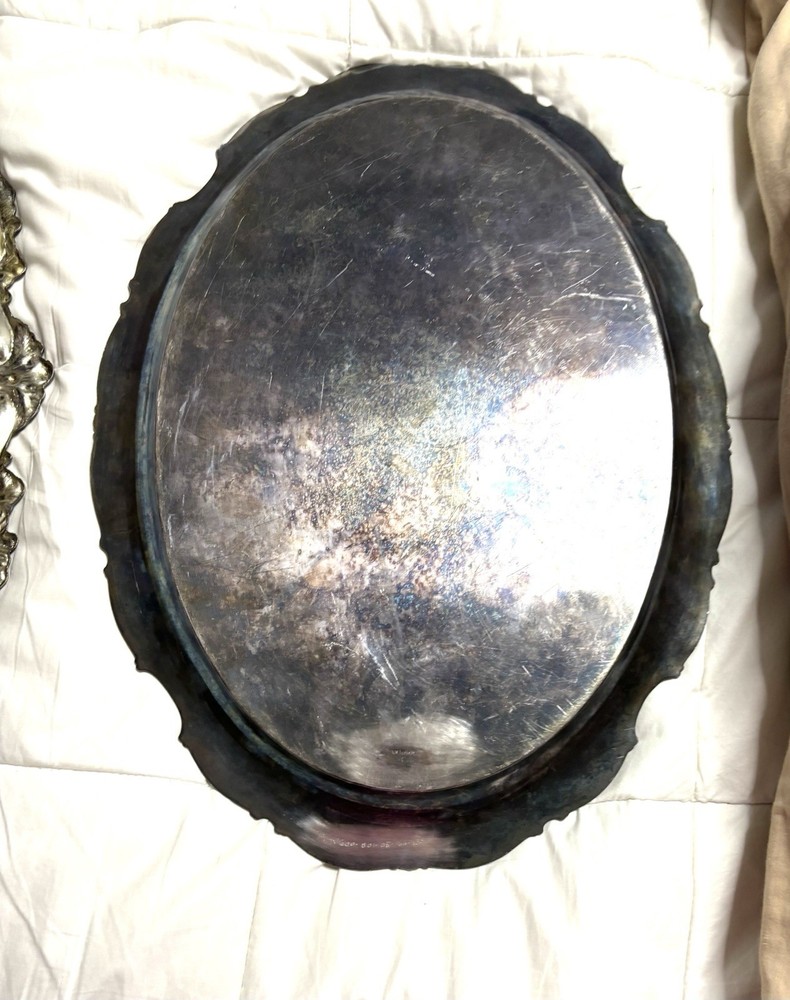 Two Silver Plated Large/medium Serving Trays