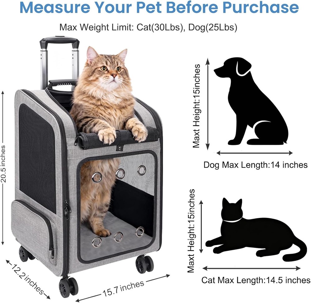 Pet Carrier Backpack Wheels