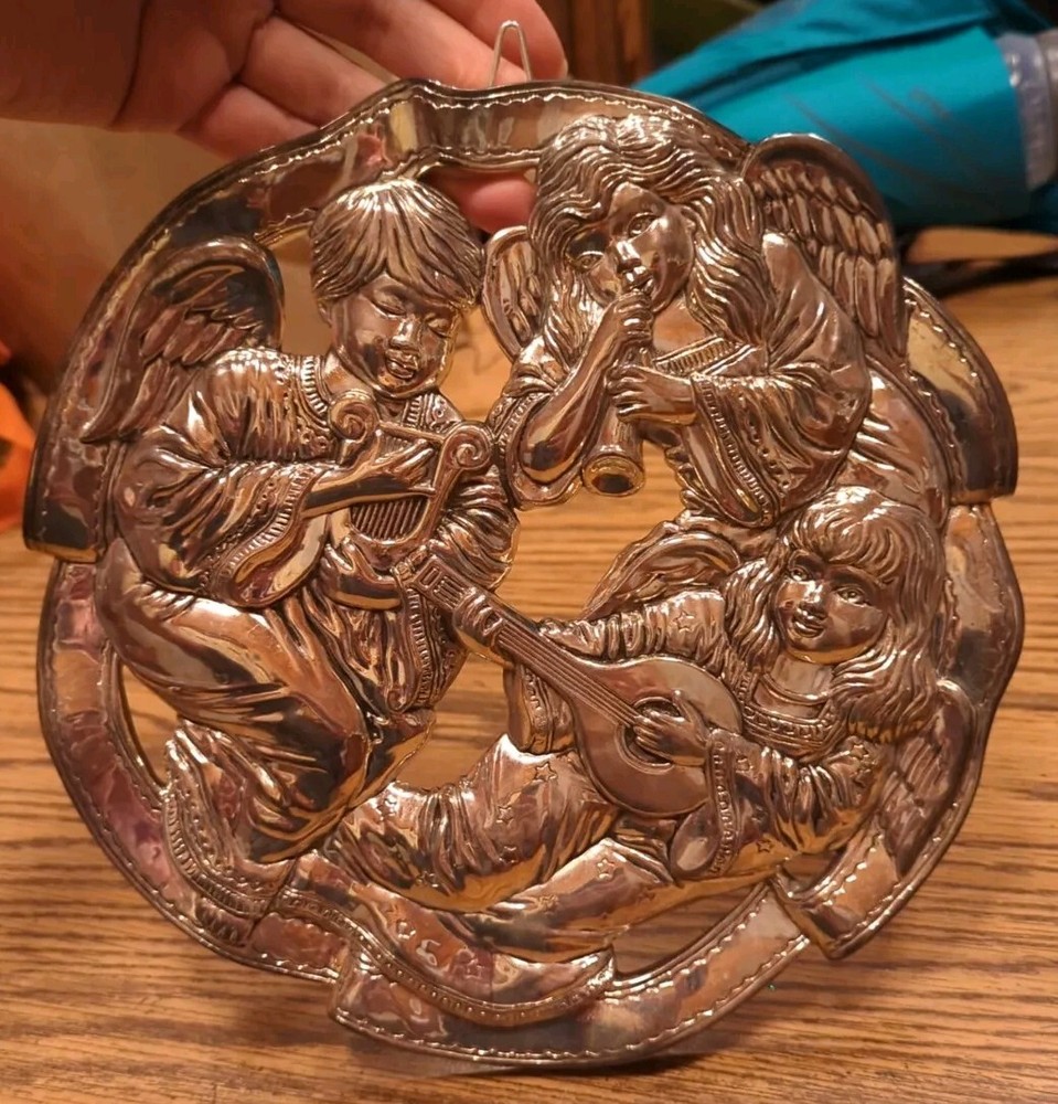 Holiday Collection Godinger Cherub Angels Silver Plated Trivet Wall Hanging