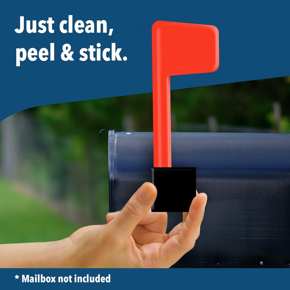 Mailbox Flag Replacement Kit - 2-Pack, Red Plastic, Surface Mount - Rust-Proof A