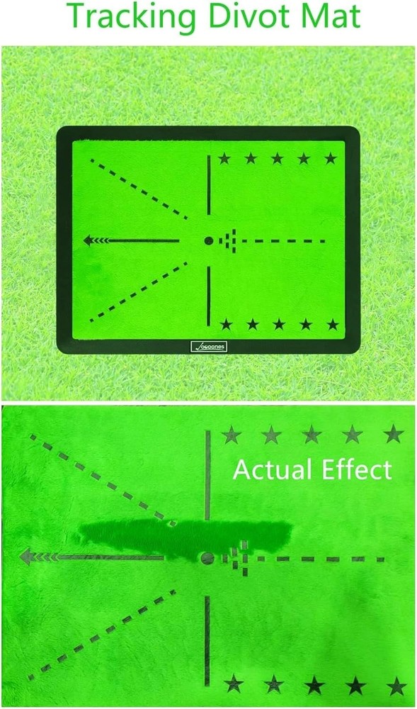 Golf Hitting Mat with Swing Path Feedback – Dual Velvet Replaceable Top, 16x1...