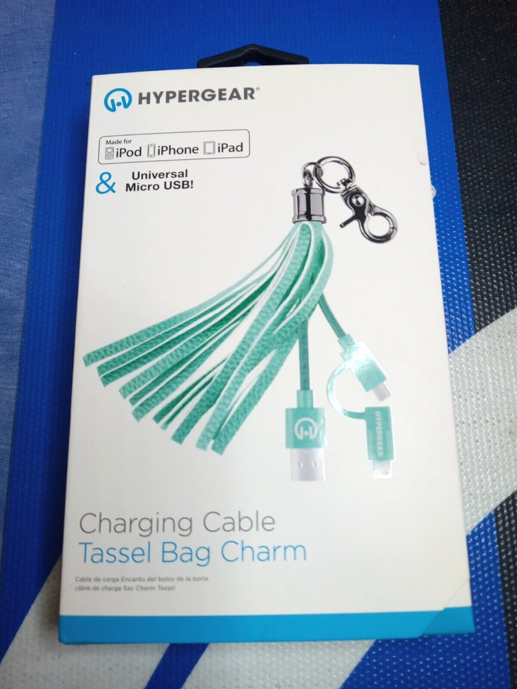 HYPERGEAR Charging Cable Tassel Bag Charm (Teal)