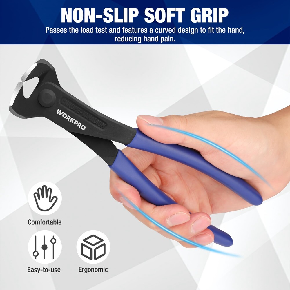WORKPRO 8inch Nail Puller End Cutting Plier High Leverage End Cutting Nipper