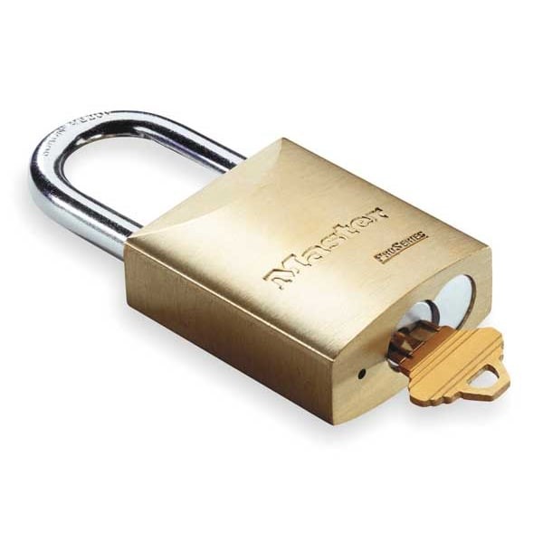 Master Lock 6830 Padlock, Keyed Different, Standard Shackle, Rectangular Brass