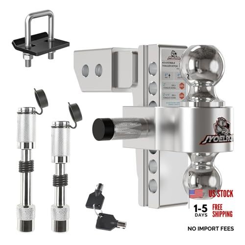 Adjustable Trailer Hitch (2.5" 2" & 2.5" Receivers（Sleeve Included）6" Drop/Rise