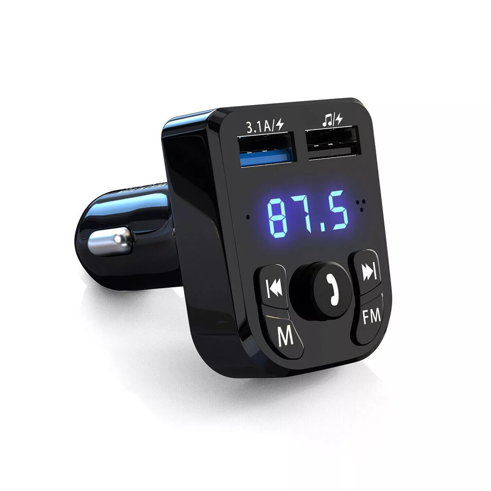 Bluetooth 5.0 Car Wireless FM Transmitter Adapter 2USB PD Charger AUX Hands-Free