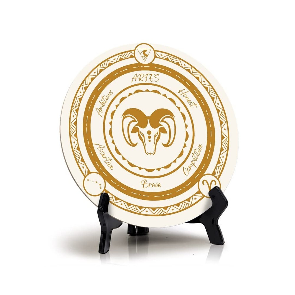 Aries Zodiac Circle Table Sign (5x5")