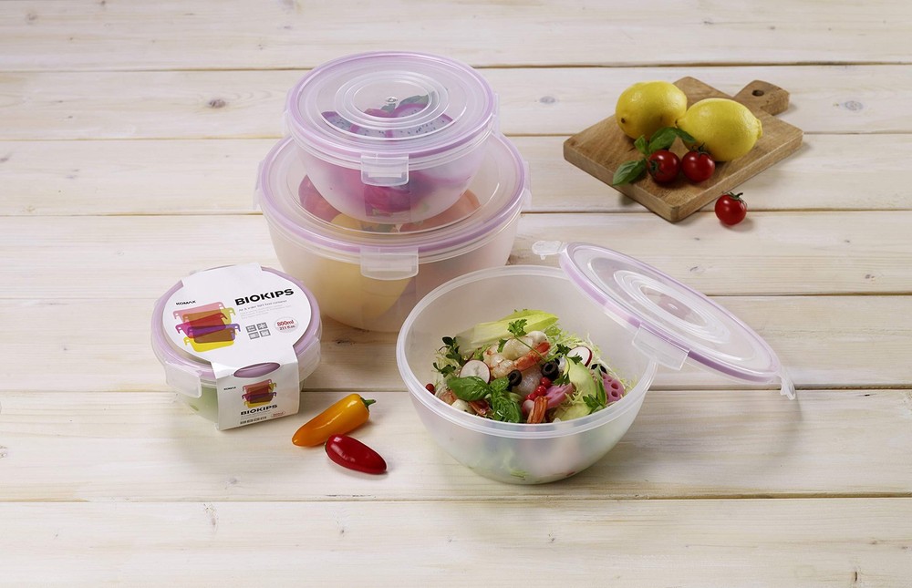 Komax Biokips Mixing Bowls with Lids Set – Multi-Use, Stackable clear