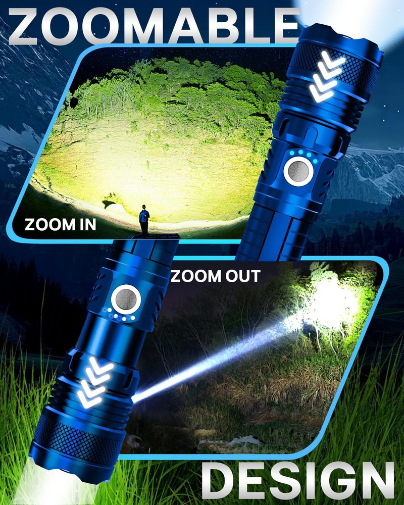 Victoper Blue LED Flashlights, High Powered Lumens 1 PACK, P50