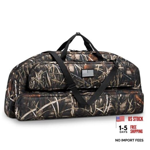 37" Compound Bow Case, Bow Bag Soft Bow Case Compact Arrow Case, Camo