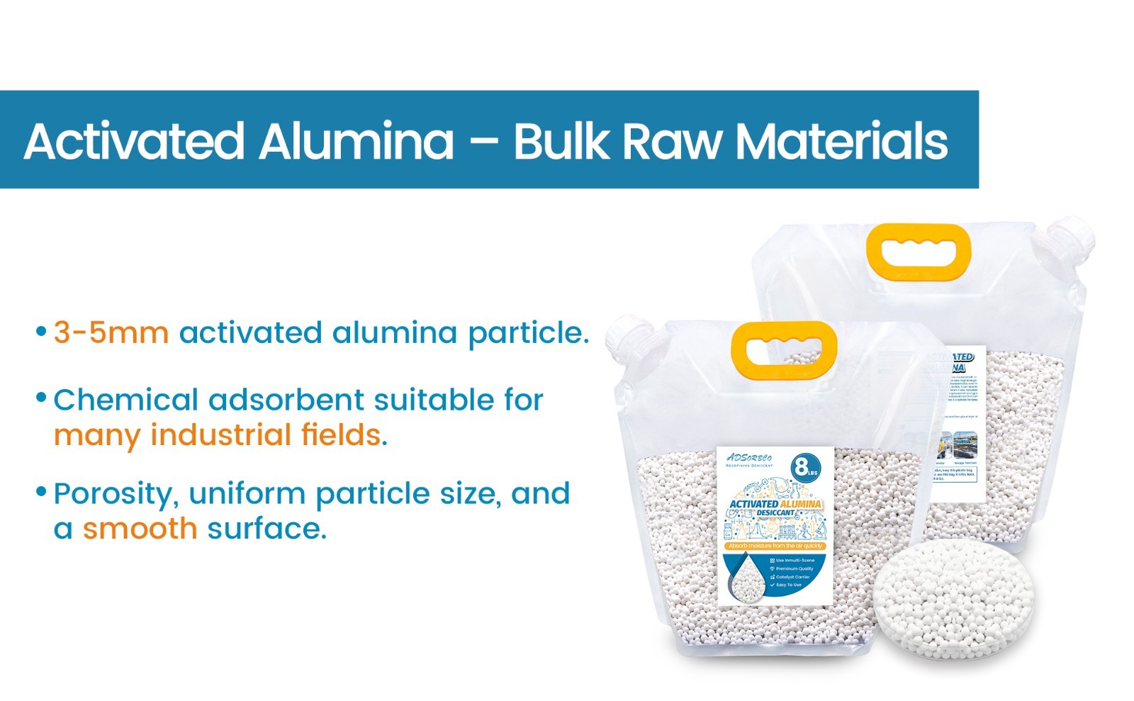 8 LBS Adsorbco Activated Alumina Desiccant with 2 bags