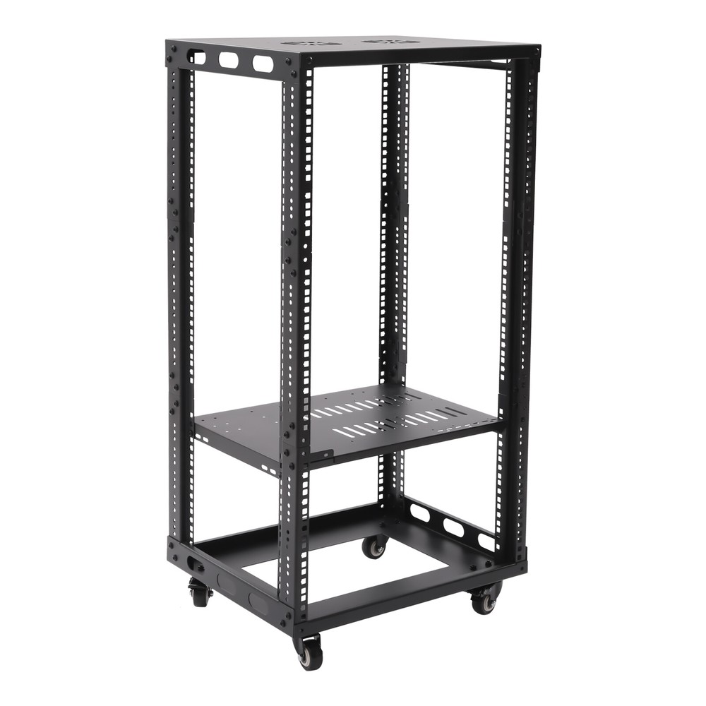18U 18.5" 4 Post Open Frame Network Server Rack Adjustable Partition 0-31.5''