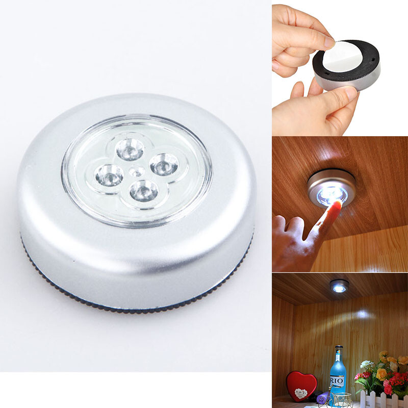 3 LED Touch Push On Off Light Self-Stick On Click Battery Operated Lights