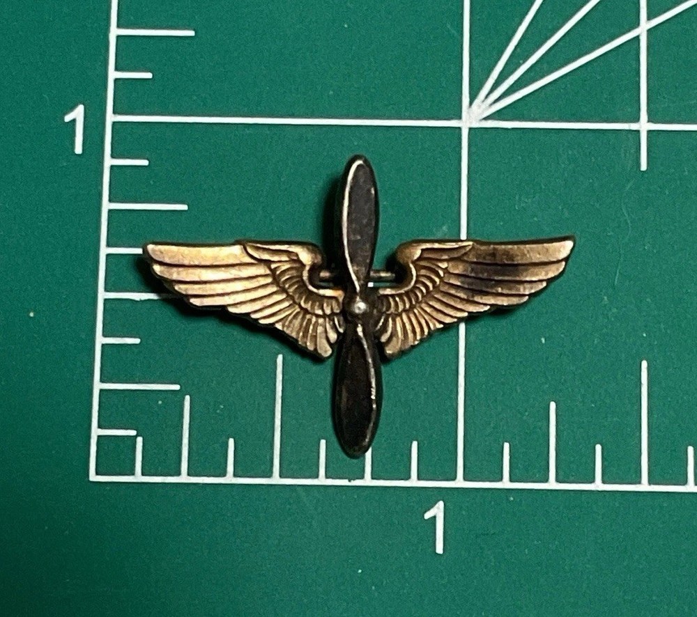 ORIGINAL WWII US ARMY AIR CORPS FORCE OFFICER RANK INSIGNIA STERLING SILVER