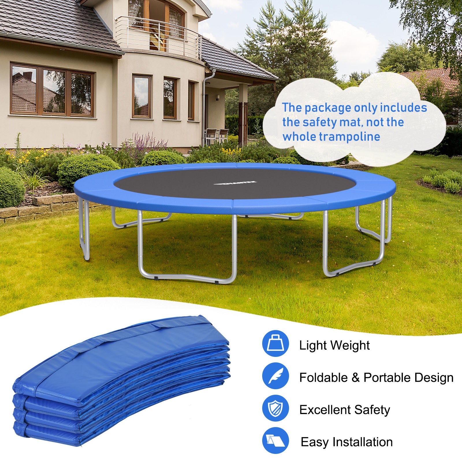 8/10/12/14/15/16FT Trampoline Replacement Safety Pad Universal Spring Cover