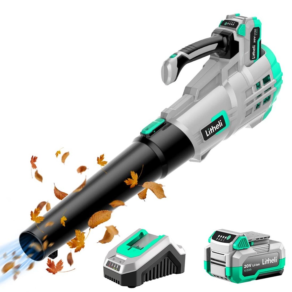 20v Cordless Leaf Blower 350 Cfm 85 Mph Variable Speeds Electric Leaf Blower Bat