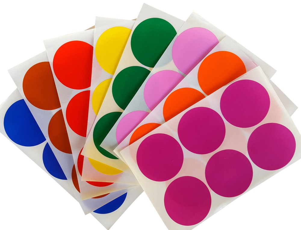 Round 2 Inch Stickers 50mm Color Coding Dot Labels Jars Storage Identification