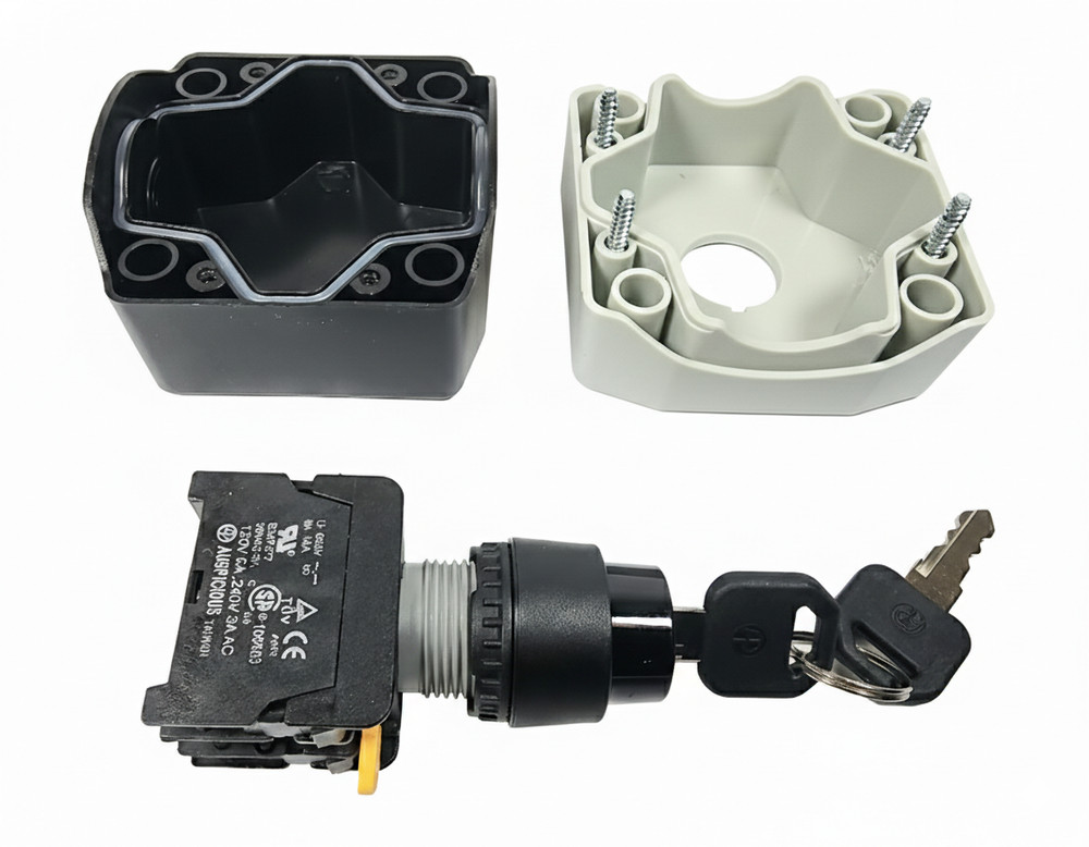 Key Switch Control Station - Momentary or Latching Key Selector Switch, 2P or 3P