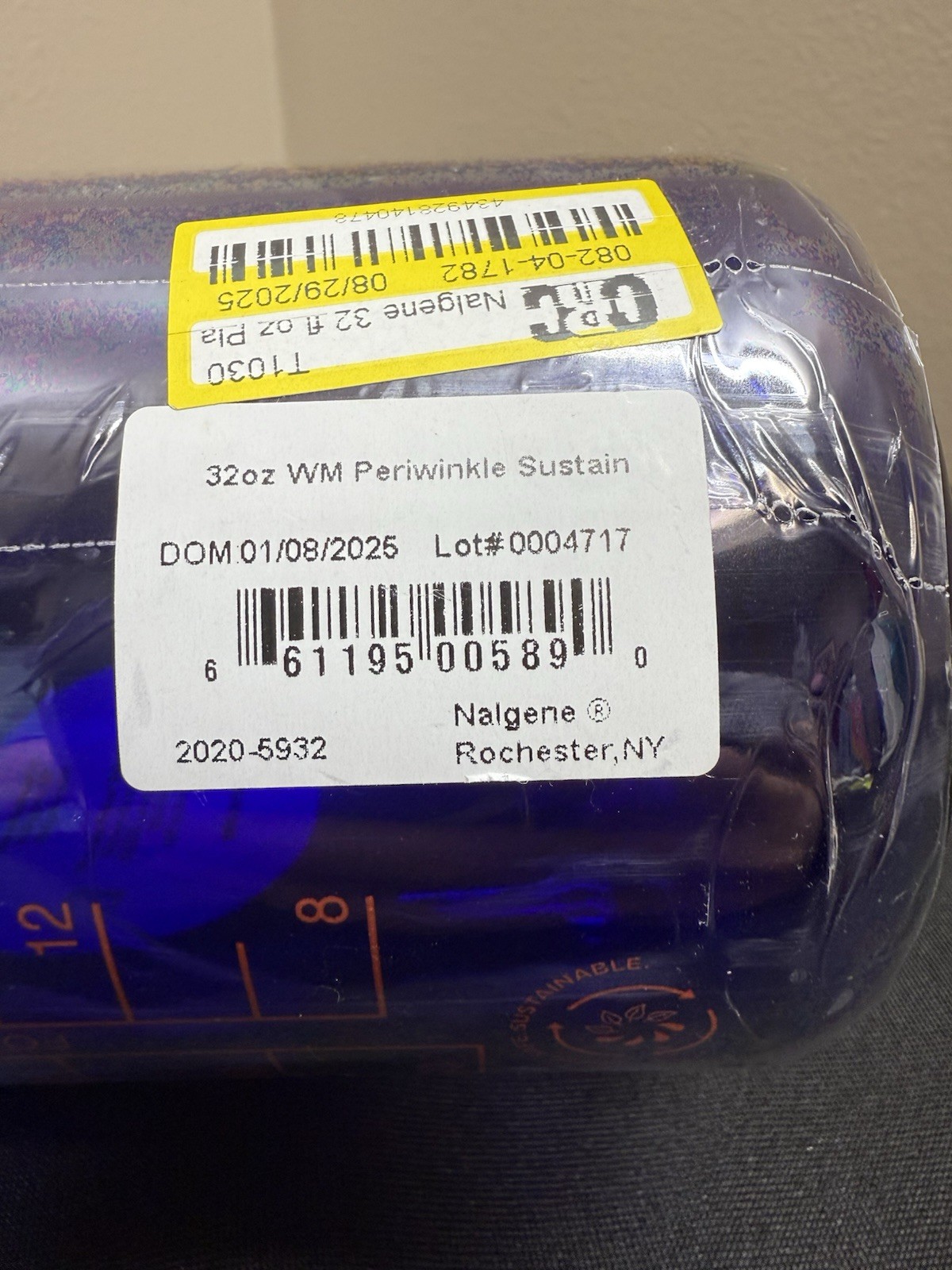 New Nalgene 32 Oz Periwinkle Water Bottle Leak Proof Bpa Free Wide Mouth Lid