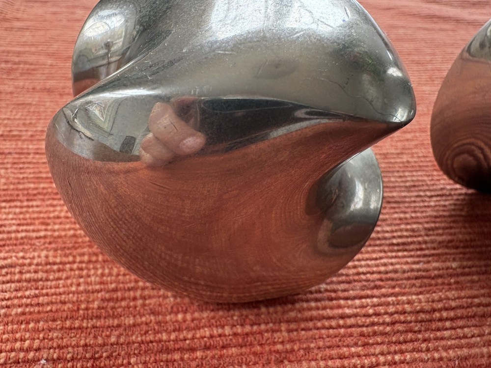 Pair Dansk Otero Paperweight Silver plated