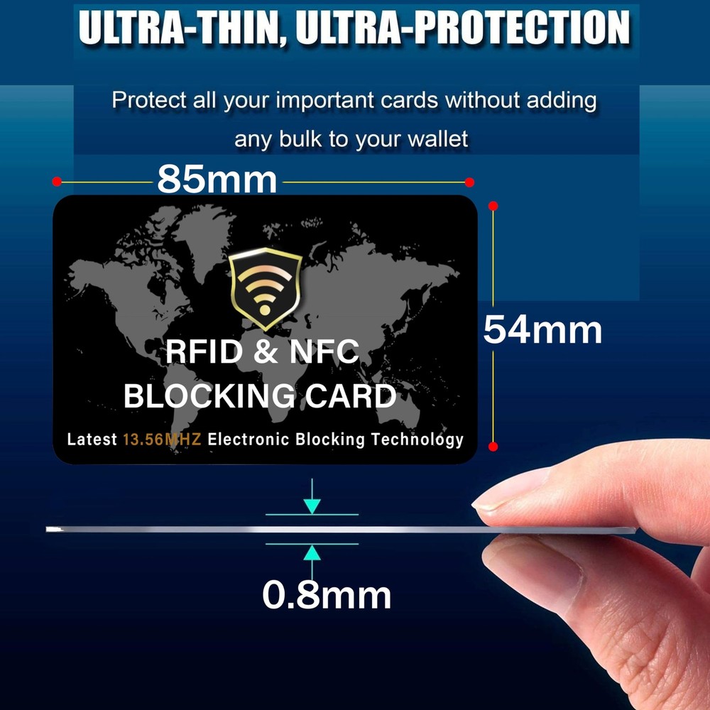 SaiTech IT 5 Pack RFID Blocking Card NFC Contactless 5 Black, Black