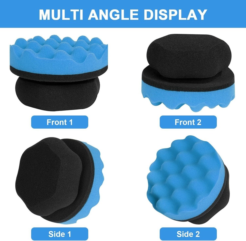 2 Pack Large Tire Shine Applicator Pad, Tire Hex Grip Applicator, Reusable Ca...