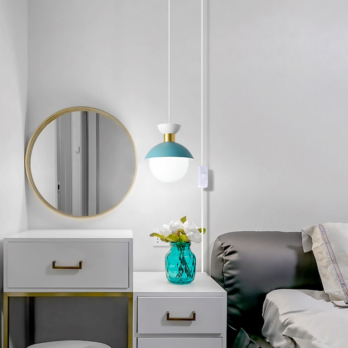 20 Feet Extension Hanging Lantern Pendant Light Lamp Cord Cable E26/E27 Socket