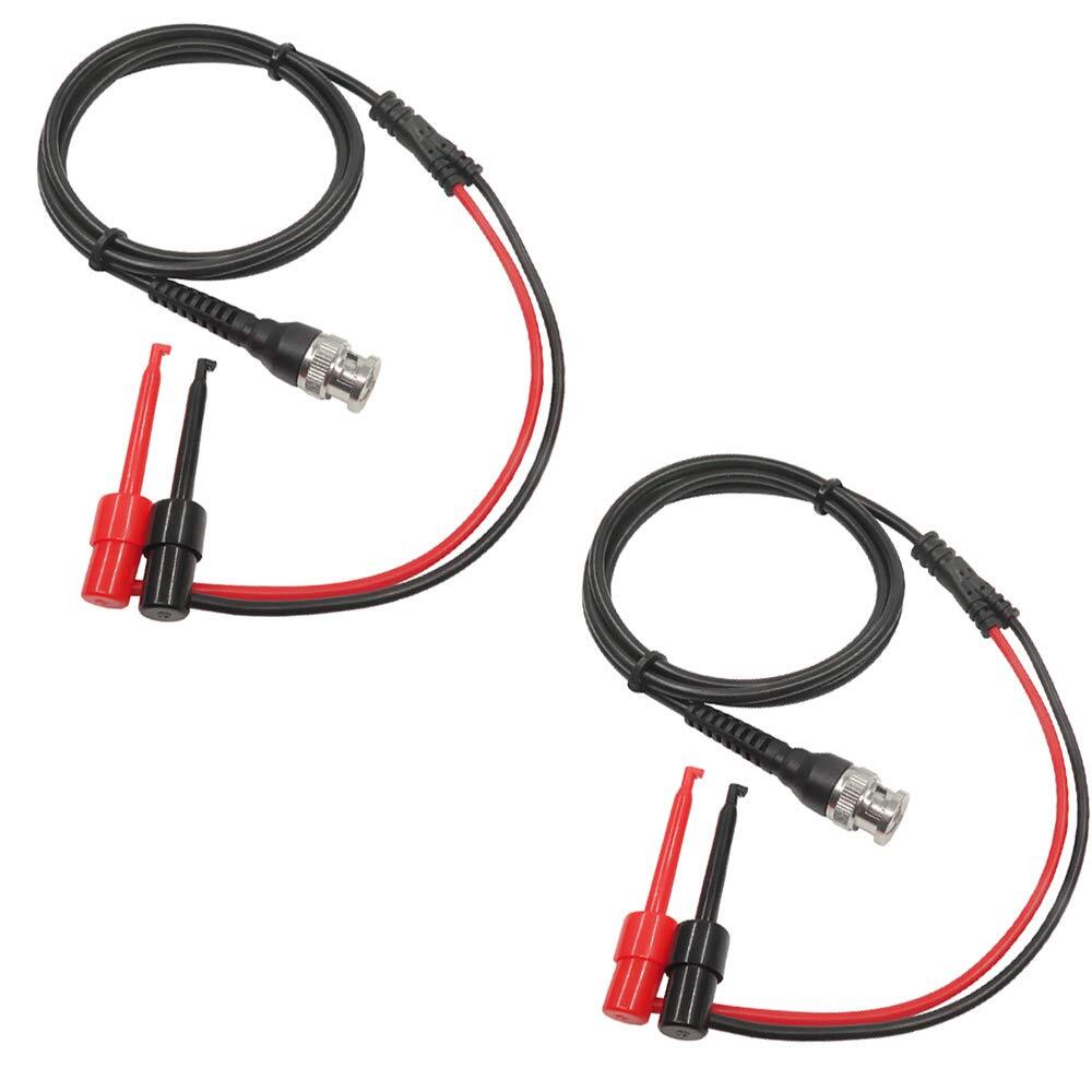Bnc To Mini Test Hook Clips Dual Hook Test Probe Cable Leads 120cm With Two Mini