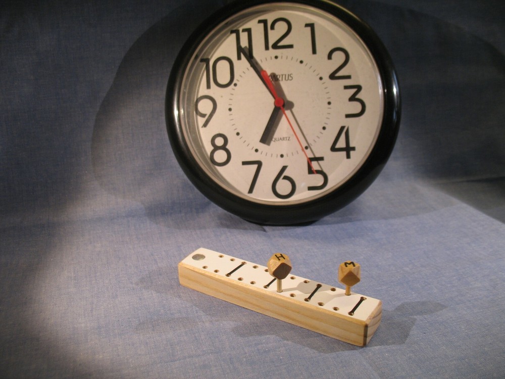 BW Binary Digital Horizonal/Vertcl Interchangeable Clock Time Marker Artist Made